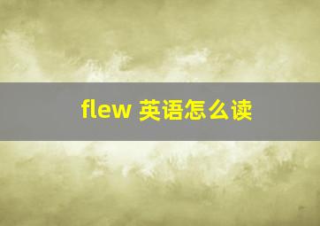 flew 英语怎么读